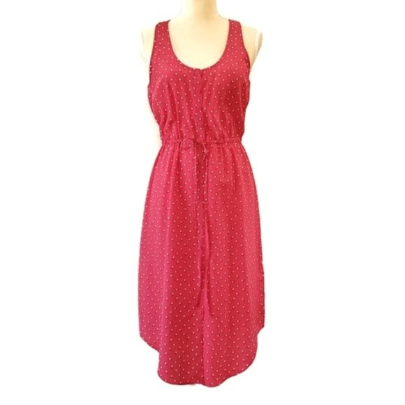 Fossil Silk Sleveeless Tie-Waist Button Down Dress - Picture 3 of 14